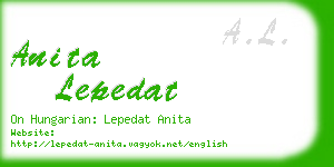 anita lepedat business card